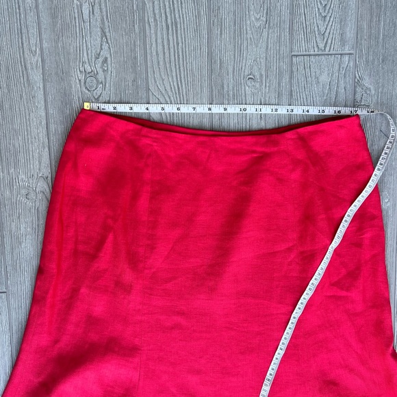 NWOT Ralph Lauren Chaps 100% Linen Midi Pink Coral Skirt Size 14 - Picture 4 of 5